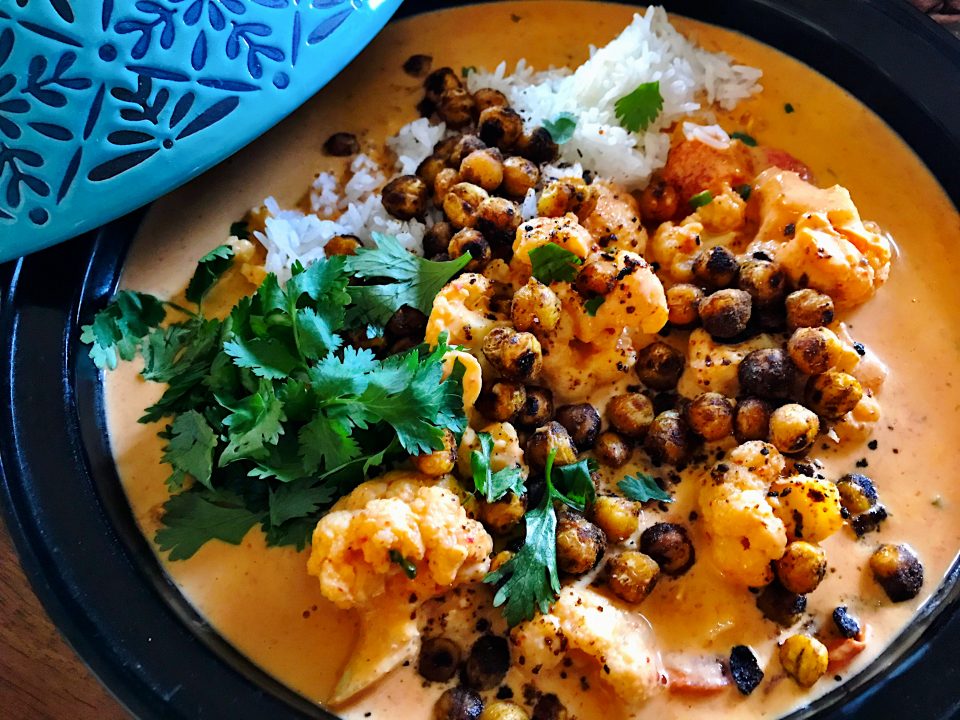 Cauliflower Panang with Toasted Garbanzo Beans