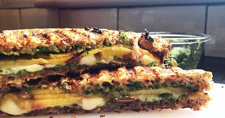 Spring Peach Pesto Panini