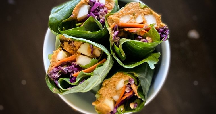 Colorful Curry Hummus Wraps