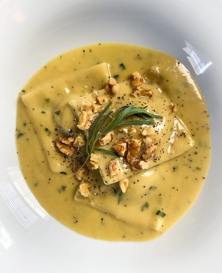 Pumpkin Ravioli with Tarragon Sauce
