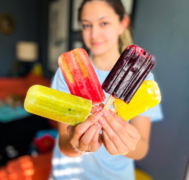 My kiddo and her popsicles